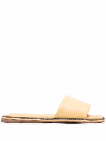  Brunello Cucinelli Bead-embellished Flat Sandals - Neutrals 