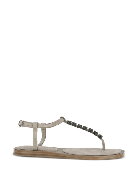  Brunello Cucinelli Beaded-strap Sandals - Grey 