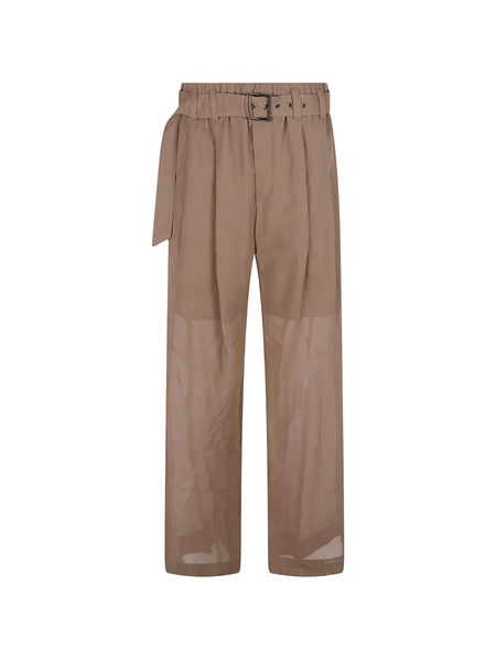  Brunello Cucinelli Belt Long Trousers - Neutrals 
