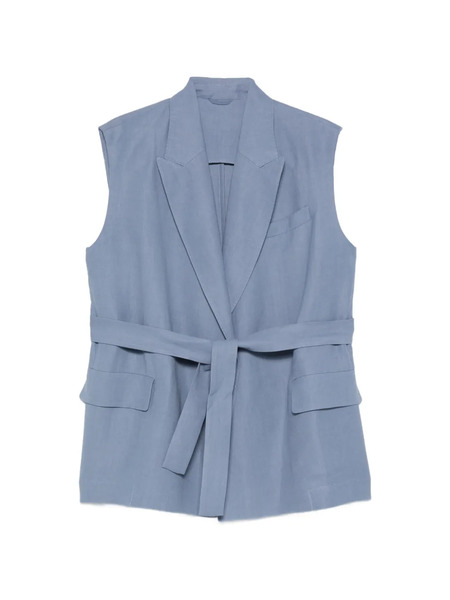 Brunello Cucinelli Belted Gilet - Blue 