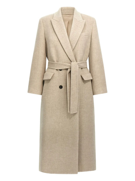  Brunello Cucinelli Belted Peak-lapel Coat - Neutrals 