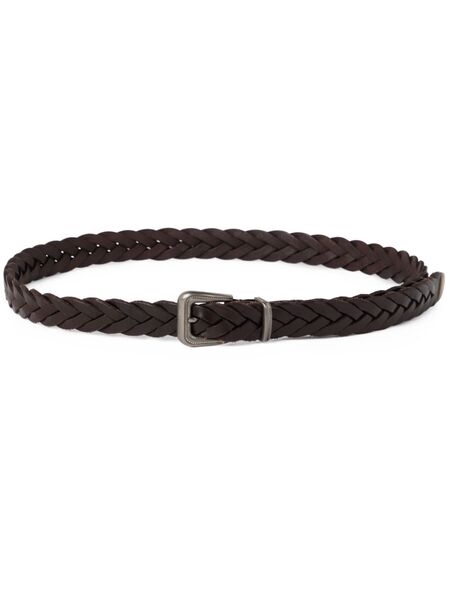  Brunello Cucinelli Braided Leather Belt - Brown 