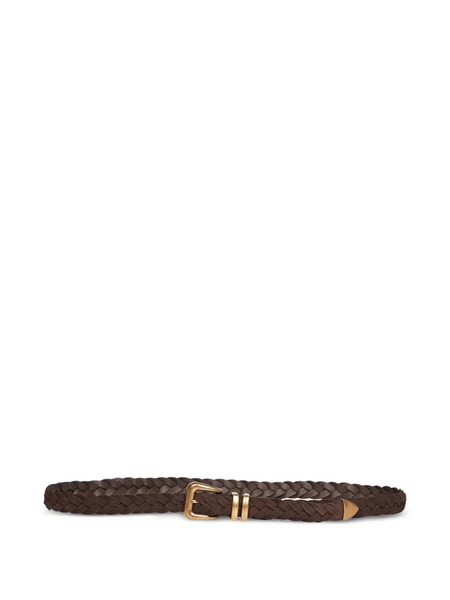  Brunello Cucinelli Braided Leather Belt - Brown 