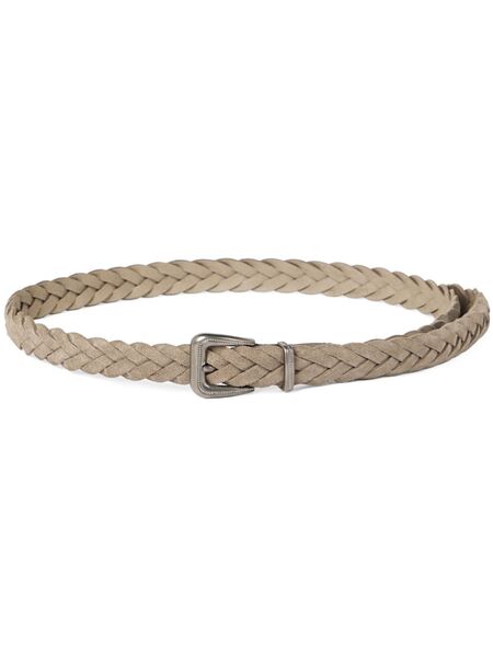  Brunello Cucinelli Braided Leather Belt - Neutrals 