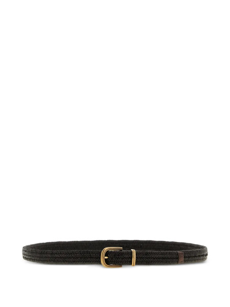  Brunello Cucinelli Braided Stretch Leather Belt - Brown 