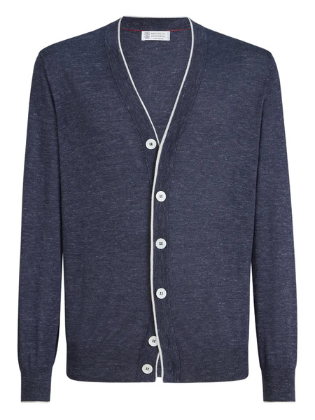  Brunello Cucinelli Button-fastening V-neck Cardigan - Blue 