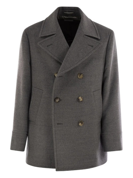 Brunello Cucinelli Button-fastening Wool Coat - Grey 