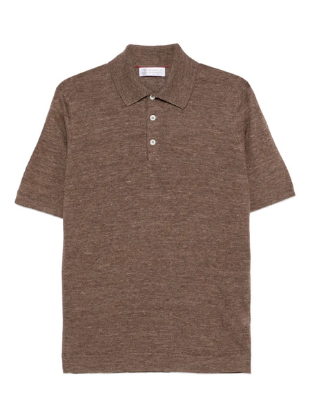  Brunello Cucinelli Button Polo Shirt - Brown 