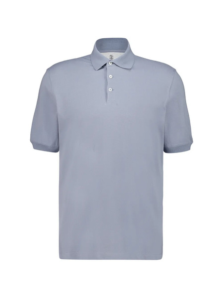  Brunello Cucinelli Button Short-sleeve Polo Shirt - Blue 