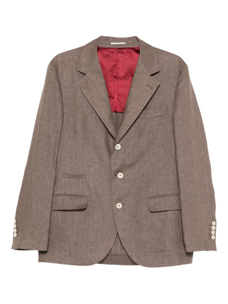  Brunello Cucinelli Button-up Linen Blazer - Brown 