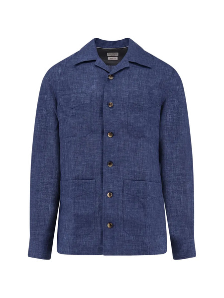  Brunello Cucinelli Buttoned Front-pocket Shirt - Blue 