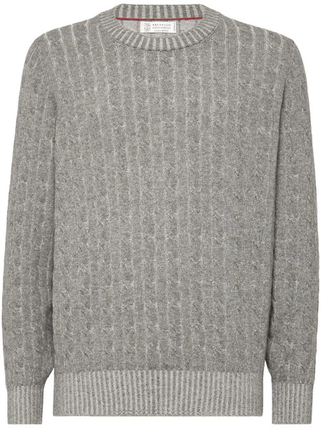  Brunello Cucinelli Cable Knit Jumper - Grey 