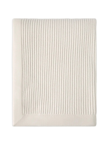  Brunello Cucinelli Cashmere Half English Rib Knit Throw - Neutrals 