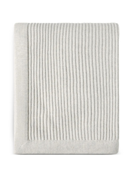  Brunello Cucinelli Cashmere Half English Rib Knit Throw - Neutrals 