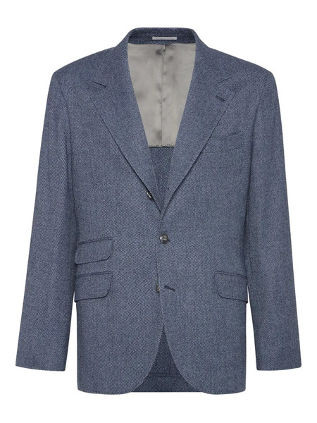  Brunello Cucinelli Cavallo Wool-blend Blazer - Blue 