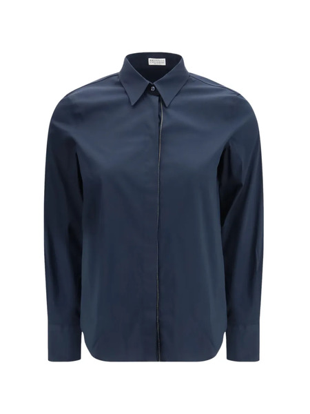  Brunello Cucinelli Chain-trim Shirt - Blue 