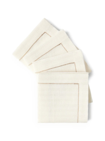  Brunello Cucinelli Chalk Striped Large Napkins (set Of Four) - Neutrals 