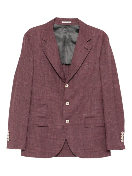  Brunello Cucinelli Check Single-breasted Blazer - Red 