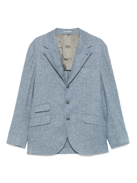  Brunello Cucinelli Checked Blazer - Blue 