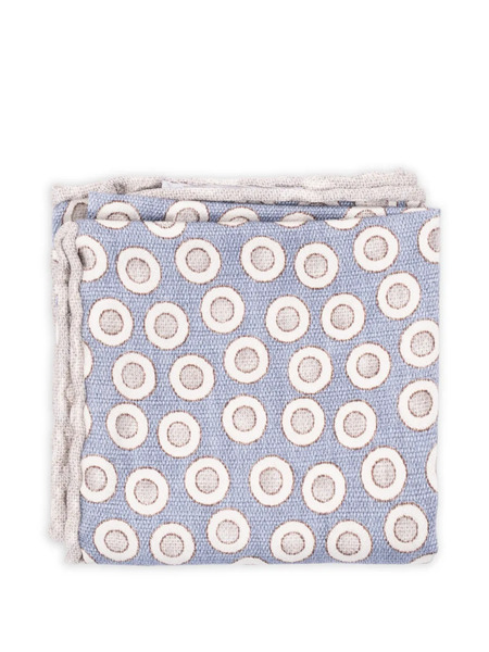  Brunello Cucinelli Circle-pattern Silk Scarf - Blue 
