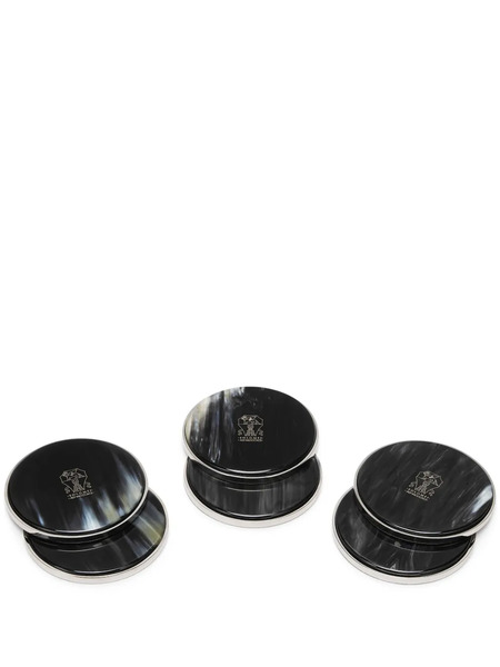  Brunello Cucinelli Coaster Set (set Of Six) - Black 
