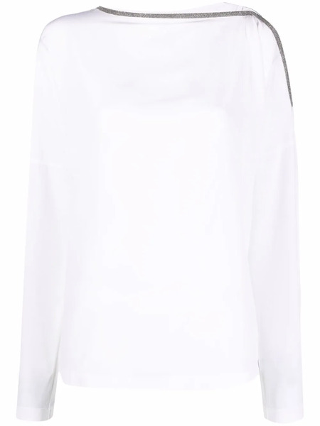  Brunello Cucinelli Cold-shoulder Blouse - White 