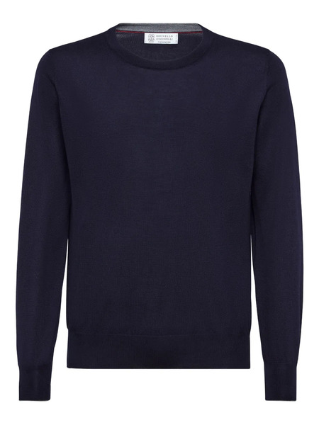  Brunello Cucinelli Crew-neck Long-sleeve Sweater - Blue 