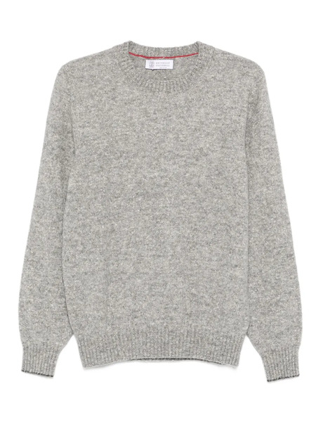  Brunello Cucinelli Crew-neck Long-sleeve Sweater - Grey 