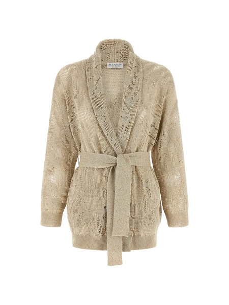  Brunello Cucinelli Crochet Sequin Cardigan - Neutrals 