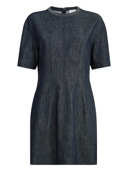  Brunello Cucinelli Denim-effect Mini Dress - Blue 