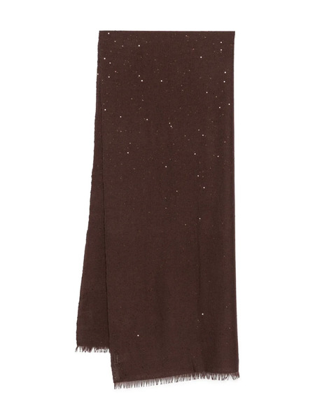  Brunello Cucinelli Diamond-yarn Sequinned Scarf - Brown 