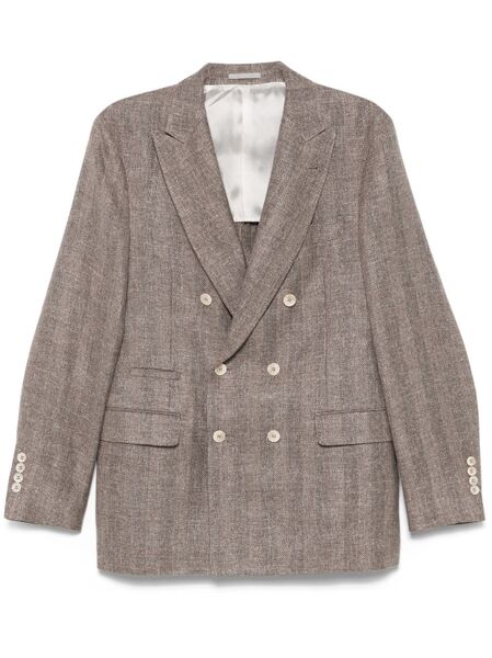  Brunello Cucinelli Double-breasted Blazer - Brown 