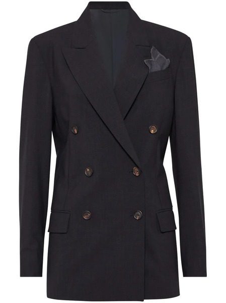 Brunello Cucinelli Double-breasted Blazer - Grey 