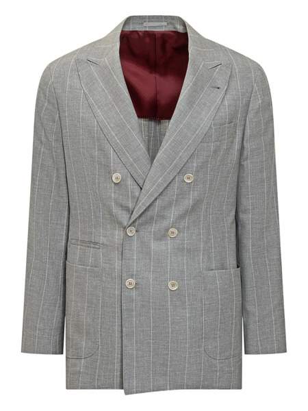  Brunello Cucinelli Double Breasted Blazer - Grey 