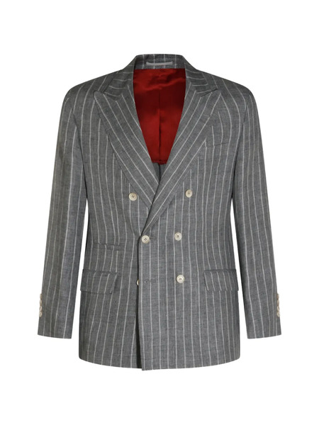  Brunello Cucinelli Double-breasted Blazer - Grey 