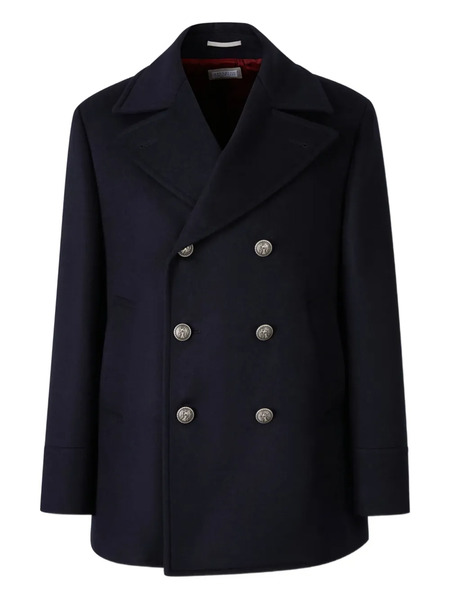  Brunello Cucinelli Double-breasted Buttoned Coat - Blue 