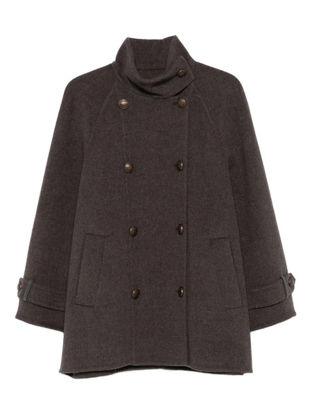  Brunello Cucinelli Double-breasted Buttoned Coat - Brown 