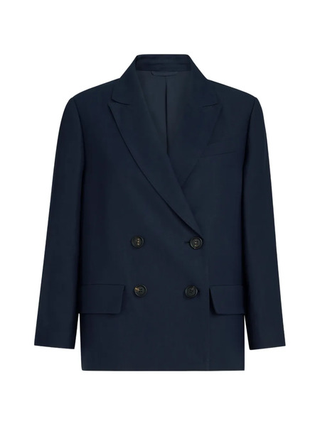  Brunello Cucinelli Double-breasted Monili Blazer - Blue 