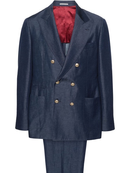  Brunello Cucinelli Double-breasted Suit - Blue 