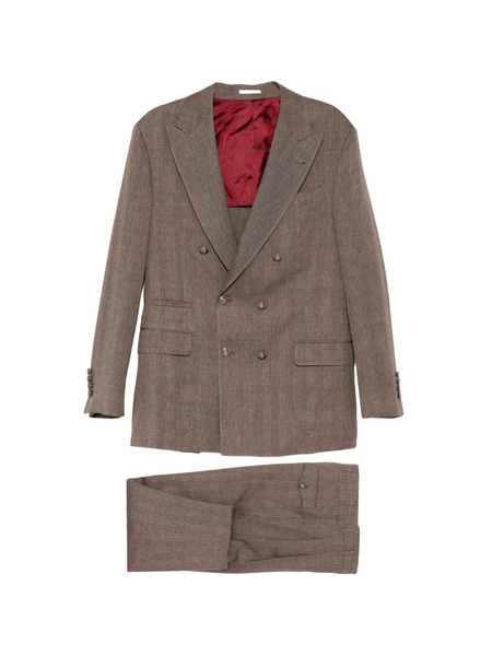  Brunello Cucinelli Double-breasted Suit - Brown 