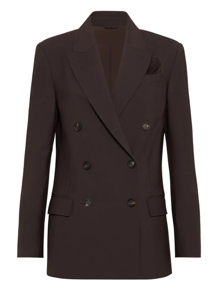  Brunello Cucinelli Double-breasted Tailored Blazer - Brown 