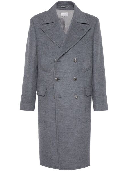  Brunello Cucinelli Double-breasted Wool Coat - Grey 