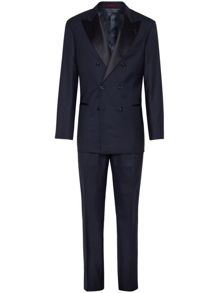  Brunello Cucinelli Double-breasted Wool Suit - Blue 