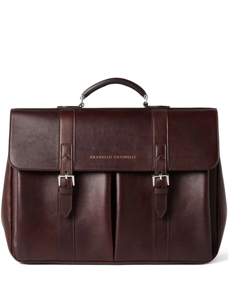  Brunello Cucinelli Double-buckle Leather Briefcase - Red 