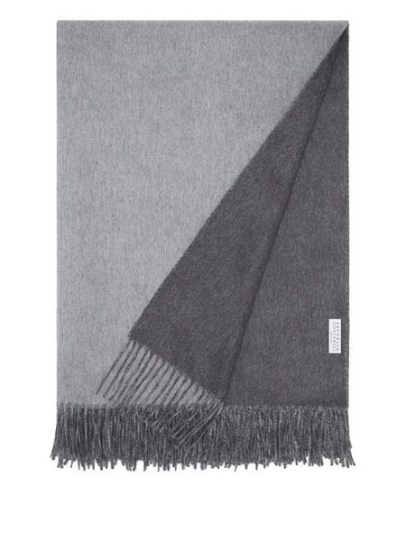  Brunello Cucinelli Double-cloth Fringe Throw - Grey 
