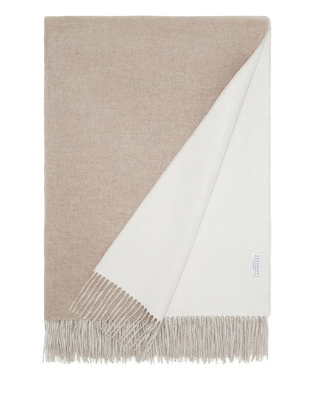  Brunello Cucinelli Double-cloth Fringe Throw - Neutrals 