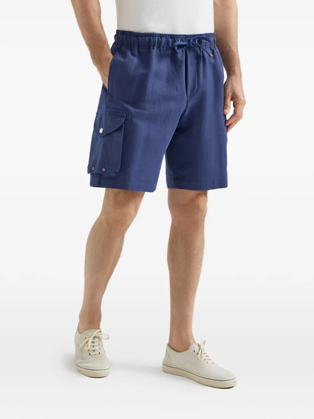  Brunello Cucinelli Drawstring-fastening Cargo-pockets Shorts - Blue 