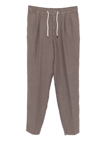  Brunello Cucinelli Drawstring-fastening Pleated Trousers - C6046 Hazelnut 
