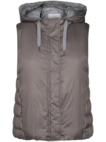  Brunello Cucinelli Drawstring Padded Gilet - Grey 