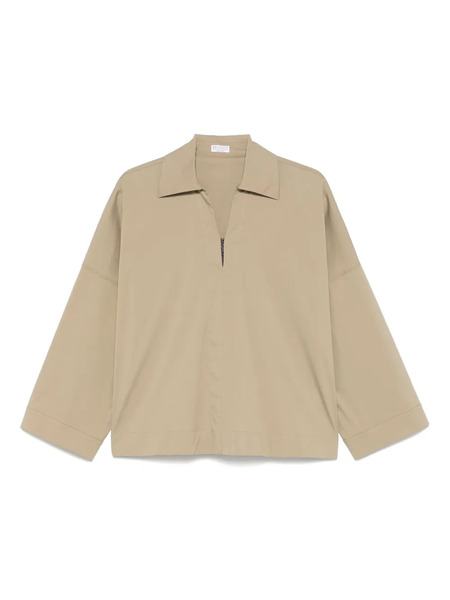  Brunello Cucinelli Drop-shoulder Blouse - Green 